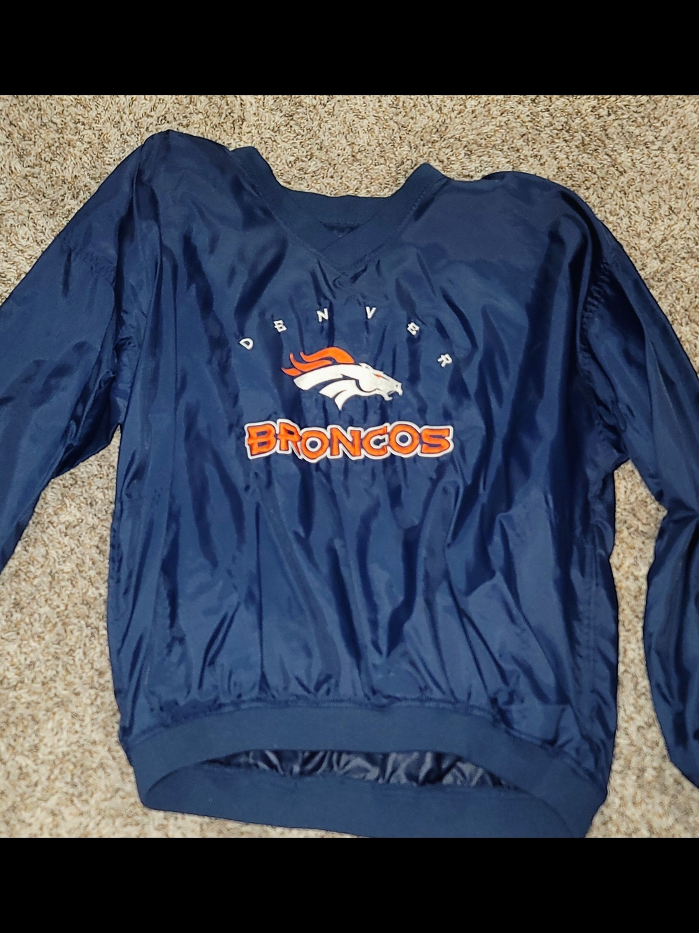 Denver Broncos Navy Pullover Windbreaker SIZE XL